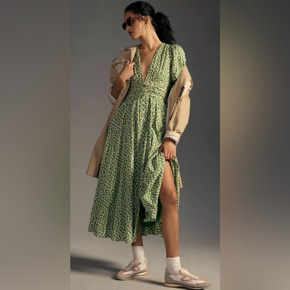 The Catalina Button-Front Dress size 8 M Anthropologie - Picture 2 of 13